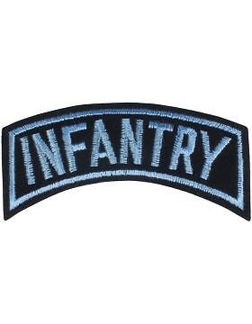 N-033 Infantry Tab Blue on Black 4"