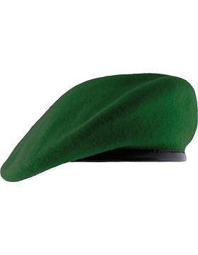 Beret (BT-D13/07) Kelly Green with Leather Sweatband Size 7 1/4" (Unlined)