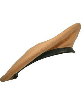 Beret (BT-E15/04) Light Tan with Leather Sweatband Size 6 7/8" (Lined)