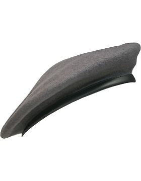 Beret (BT-E07/01) Gray with Leather Sweatband Size 6 1/2" (Lined)