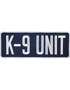 Novelty (U-N110B) K-9 Unit 11" Patch White on Midnight Navy