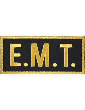 Novelty (U-N124A) Emergency Medical Technician 2" x 4" Patch Light Gold on Black