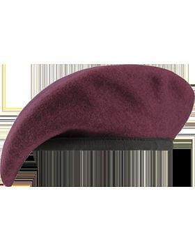 Beret (BT-S06/11) Maroon with Nylon Pre Shaped Size 7 3/4" (Unlined)