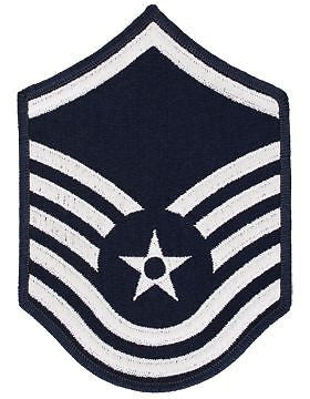 USAF Chevron (AF-C306/L) Master Sergeant Blue and Silver Large (Pair)