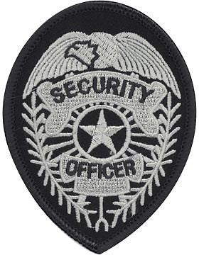 Novelty (U-N212B) Security Officer 3.75" x 2.75" Patch Silver on Black