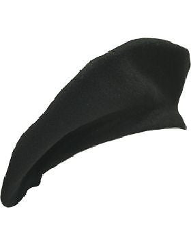Beret (BT-A02) Black with No Sweatband Adjustable With Pip