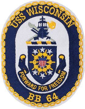 N-NY005 U.S.S. Wisconsin BB 64 Oval 4 3/4"