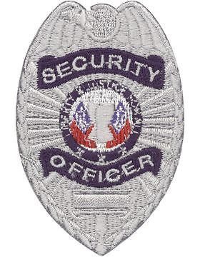 Novelty (U-N215A) Security Officer 3" x 2" Badge Silver on Navy