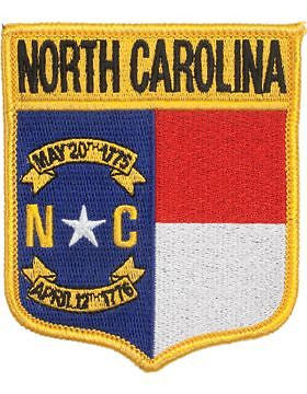 North Carolina 3 3/4" Shield (N-SS-NC1) with Gold Border