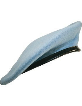 Beret (BT-E18/10) Uniform Blue with Leather Sweatband Size 7 5/8" (Lined)