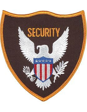 Novelty (U-N350B) Security with Eagle 4.5" Patch Gold on Brown