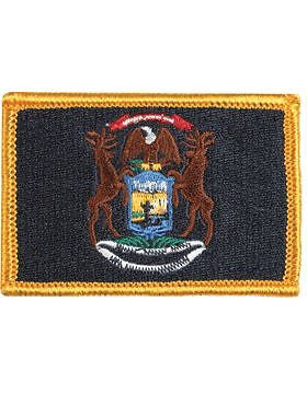 Michigan 2" x 3" Flag (N-S-MI1) with Gold Border