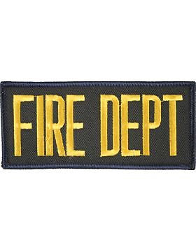 Novelty (U-N120A) Fire Department 2" x 4" Patch Gold on Midnight Navy