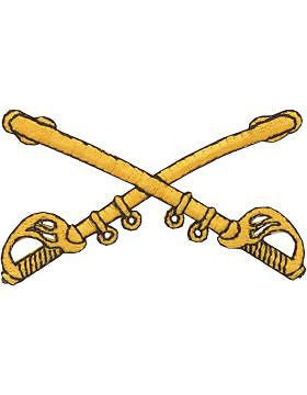 N-095 Cavalry Branch Of Service Tab Gold on Black 3"