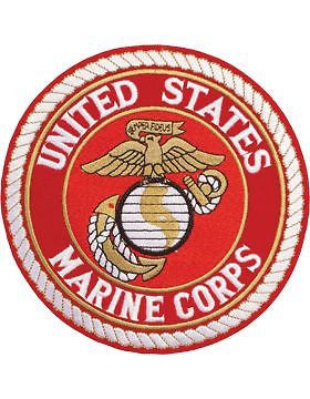 N-452 United States Marine Corps Patch with Globe On Red 7 1/2"