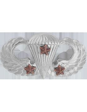 No-Shine Badge (NS-307-3) Parachutist with Three Combat Stars