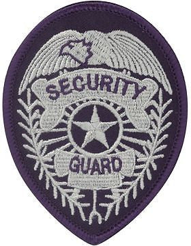 Novelty (U-N218D) Security Guard 3.75" x 2.75" Badge Silver on Navy