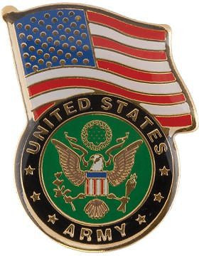 No-Shine (NS-TF01) U.S. Army with American Flag Lapel Pin