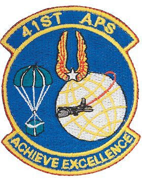AF-CP-0041/2 41ST APS SQ. "ACHIEVE EXCELLENCE" 3" X3" FC-W/VEL SEWN O