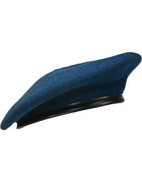 Beret (BT-E03/04) Academy Blue with Leather Sweatband Size 6 7/8" (Lined)