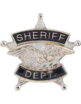 Tie Tac (U-T101S) Sheriff Department Silver with Black Enamel