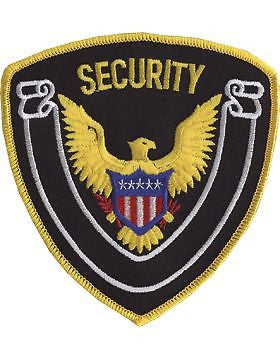 Novelty (U-N145B) Security 4" Patch with White Scroll on Midnight Navy