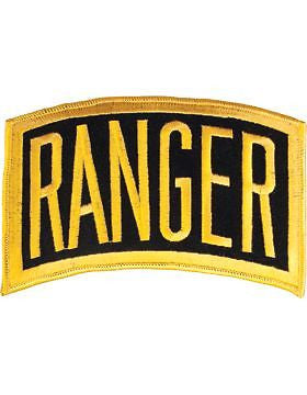 N-056 Ranger Tab Gold on Black 6" x 3.25"