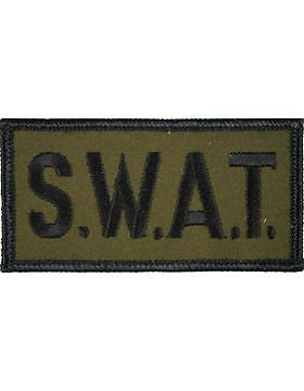 Novelty (U-N123A) S.W.A.T. 2" x 4" Patch Black on Olive Drab