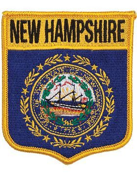 New Hampshire 3 3/4" Shield (N-SS-NH1) with Gold Border