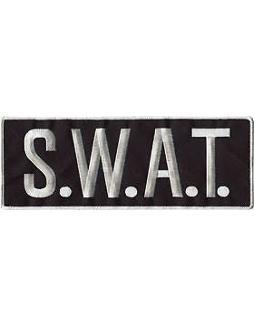 Novelty (U-N108B) S.W.A.T. 11" Patch White on Black