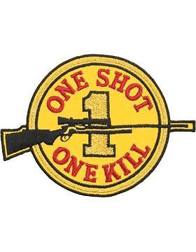 N-504 One Shot One Kill Round Patch with Rifle