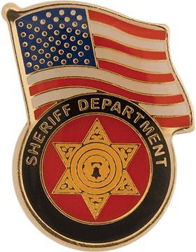 No-Shine (NS-TF05) Sheriff Dept with American Flag Lapel Pin