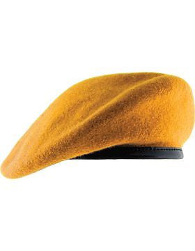 Beret (BT-D11/05) Gold with Leather Sweatband 7" (Unlined)