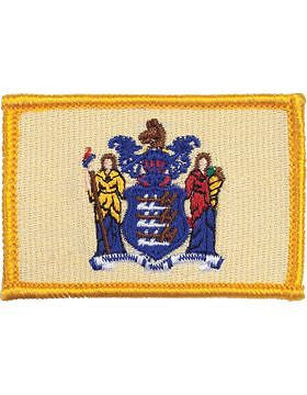 New Jersey 2" x 3" Flag (N-S-NJ1) with Gold Border