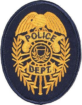 Novelty (U-N305A) Police Department 3.2" x 2.75" Badge Gold on Midnight Navy