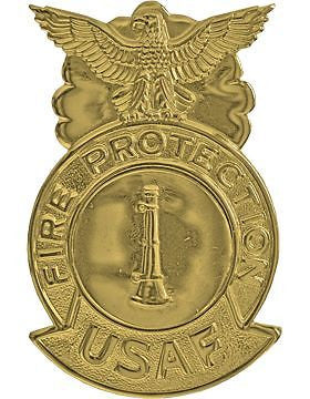 AF-819/E Fire Badge Small Nail Back 1 Bugle All Gold