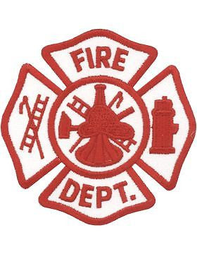 Novelty (U-N344) Fire Department Patch Red and White