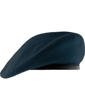 Beret (BT-D03/01) Academy Blue with Leather Sweatband Size 6 1/2" (Unlined)
