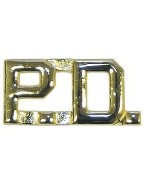 Tie Tac (U-581G) "P.D." (Poilce Department) Gold 1/2"