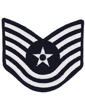 USAF Chevron (AF-C305/L) Technician Sergeant Blue and Silver Large (Pair)