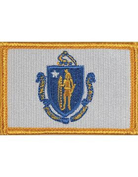 Massachusetts 2" x 3" Flag (N-S-MA1) with Gold Border
