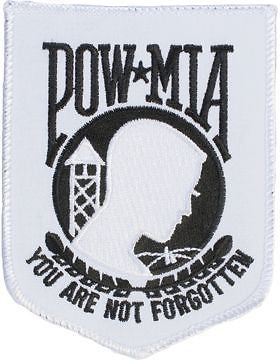 N-205 Prisoner Of War (POW) and Missing In Action (MIA) Patch White Large