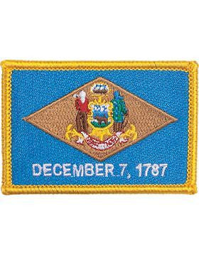 Delaware 2" x 3" Flag (N-S-DE1) with Gold Border