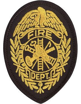 Novelty (U-N341A) Fire Department Patch Gold on Black