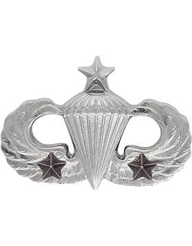 No-Shine Dress Mini (NS-508-2) Senior Parachutist with Two Combat Stars