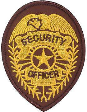 Novelty (U-N212C) Security Officer 3.75" x 2.75" Patch Gold on Brown