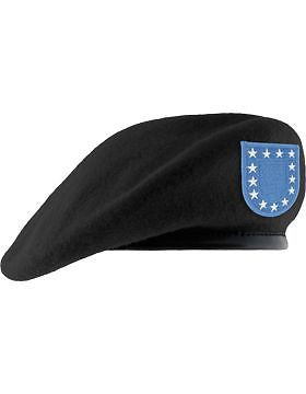 Beret (BT-DF02/11) Black with Army Flash Size 7 3/4" (Unlined)