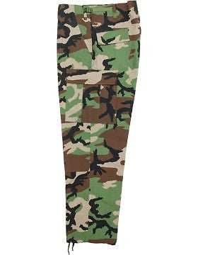 BDU Trouser Woodland 100 Ctn Ripstop 08 Large Reg F5201