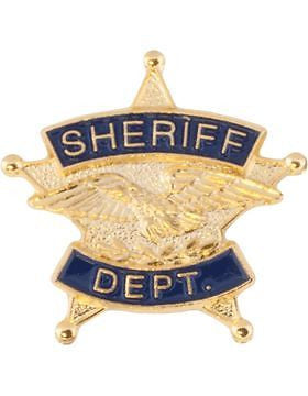 Tie Tac (U-T101G) Sheriff Department Gold with Blue Enamel (6 Point)