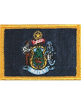 Maine 2" x 3" Flag (N-S-ME1) with Gold Border